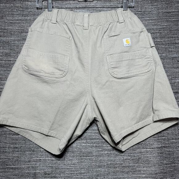 Carhartt Shorts Women's Size 14 REG Khaki Relaxed Fit Work BS5730-W - Picture 7 of 13